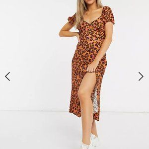 French Connection Animal Print Maxi Dress with Slit